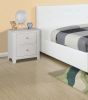 Bedroom Bed Side Table 1x Nightstand White Color Wooden 2 Drawers Table Nightstands