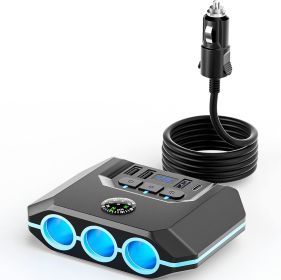 Car mobile phone fast charger, 1 + 3 car cigarette lighter