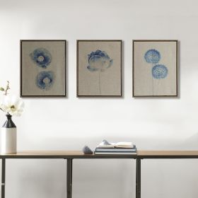 Blue Print Botanicals 3-piece Framed Canvas Wall Art Set