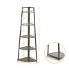 Corner Shelf, 5 Tier Corner Bookshelf, 70" Tall Display Organizer Storage Stand, Multipurpose Shelving Unit Ladder Shelf for Living Room, Home Office,