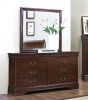 Traditional Design Brown Cherry Finish Dresser 1pc Louis Phillipe Style Classic Bedroom Furniture