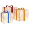 Lighted Christmas Boxes 3 pcs 64 LEDs Warm White