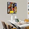 Framed Canvas Wall Art Decor Abstract Style Painting,Wine Bottle with Glasses Painting Decoration For Bar, Restrant, Kitchen, Dining Room, Office Livi