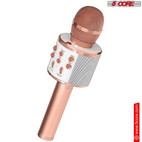 5 Core Bluetooth Wireless Karaoke Microphone All-in-One Premium Handheld Karaoke Mic Speaker Recorder Player w/ Adjustable Remix FM Radio Great Gifts