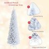 7 Feet Artificial Christmas Pencil Tree with Folding Metal Stand