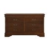 Traditional Design Brown Cherry Finish Dresser 1pc Louis Phillipe Style Classic Bedroom Furniture