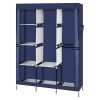 71" Portable Closet Wardrobe Clothes Rack Storage Organizer with Shelf Navy RT