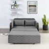 MH 54" Modern Convertible Sofa Bed with 2 Detachable Arm Pockets, Velvet Loveseat Multi-position adjustable Sofa with Pull Out Bed with Bedhead, 2 Pil