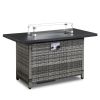 43-Inch Fire Table, 50000 BTU Gas Firepit with Volcanic Stone Black