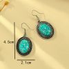 New retro oval dot design inlaid turquoise earrings ethnic style earrings simple alloy bohemian