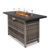 43-Inch Fire Table, 50000 BTU Gas Firepit with Volcanic Stone Black