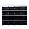 8-Tier Portable 64 Pair Shoe Rack Organizer 32 Grids Tower Shelf Storage Cabinet Stand Expandable for Heels, Boots, Slippers, Black YF