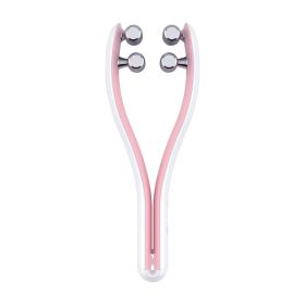 Micro-current Double-sided Three-dimensional Roller Face Slimming Beauty Instrument (Option: Light Pink-English)