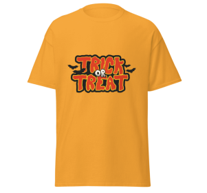 Trick or Treat halloween night bat design merchyprint yellow , size Medium (Color: Yellow, size: M)