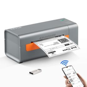 VEVOR Thermal Label Printer, Shipping Label Printer w/Automatic Label Recognition, Thermal Printer Supports Shipping, Barcode, Household Labels and Mo (Data Connection Mode: USB + Bluetooth, Color: Silver)