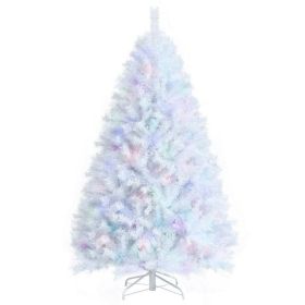 Artificial Christmas Tree with Iridescent Branch Tips and Metal Base (size: 6ft)