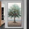 Hand Painted Oil Painting Original Tree Oil Painting on Canvas Extra Large Wall Art Abstract Minimalist Art Tree Wall Art Custom Painting Blue Decor L