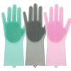 1 Pair Dishwashing Cleaning Gloves Magic Silicone Rubber Dish Washing Glove For Household Scrubber Kitchen Clean Tool Scrub