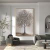 Hand Painted Oil Painting Abstract Tree Oil Painting on Canvas Extra Large Wall Art Original Minimalist Texture Wall Art Custom Painting Gray Decor Li