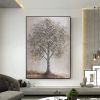 Hand Painted Oil Painting Abstract Tree Oil Painting on Canvas Extra Large Wall Art Original Minimalist Texture Wall Art Custom Painting Gray Decor Li