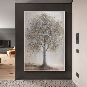 Hand Painted Oil Painting Abstract Tree Oil Painting on Canvas Extra Large Wall Art Original Minimalist Texture Wall Art Custom Painting Gray Decor Li (style: 1, size: 100x150)