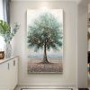 Hand Painted Oil Painting Original Tree Oil Painting on Canvas Extra Large Wall Art Abstract Minimalist Art Tree Wall Art Custom Painting Blue Decor L