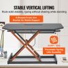 VEVOR Standing Desk Converter, Two-Tier Stand up Desk Riser, Large Rectangular Sit to Stand Desk Converter, 5.5-20.1 inch Adjustable Height, for Monit